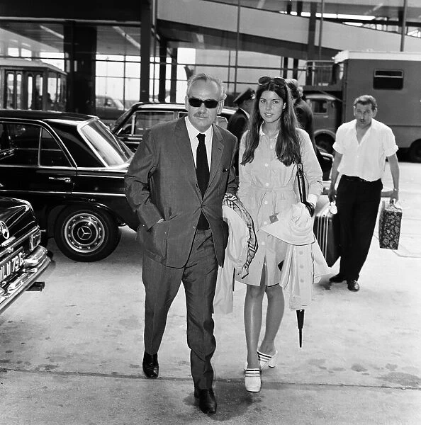 Prince Rainier and his daughter Princess Caroline leaving Heathrow Airport for Paris