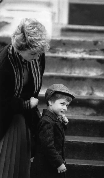 Prince William, aged 4, pictured with mother, Princess Diana