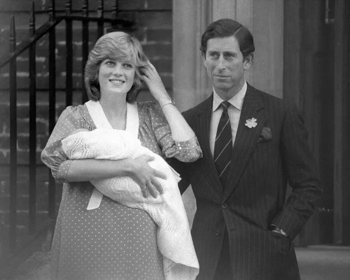 Framed Print : Prince William Collection 1982 Princess Diana, the Princess of Wales holds her Framed Print : Prince William Collection 1982 Princess Diana, the Princess of Wales holds her