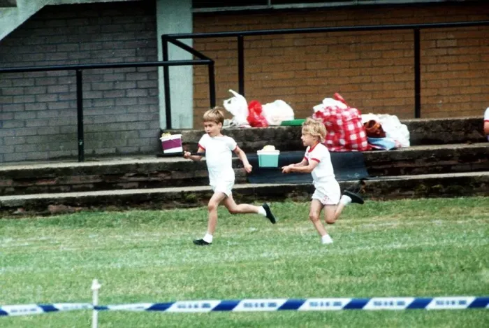 Framed Print : Prince William finishes first in the relay race at his Sports Day event Framed Print : Prince William finishes first in the relay race at his Sports Day event