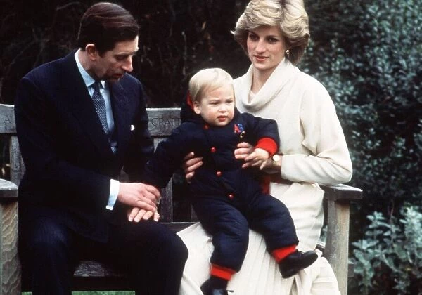 Prince William, with his parents Prince Charles and Princess Diana
