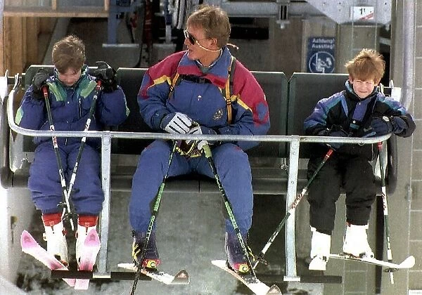 Prince William, Prince Harry and Marcus Kleissl the skiing instructor