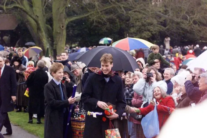 Framed Print : Prince William at Sandringham December 1998 arriving with brother Prince Harry for Framed Print : Prince William at Sandringham December 1998 arriving with brother Prince Harry for