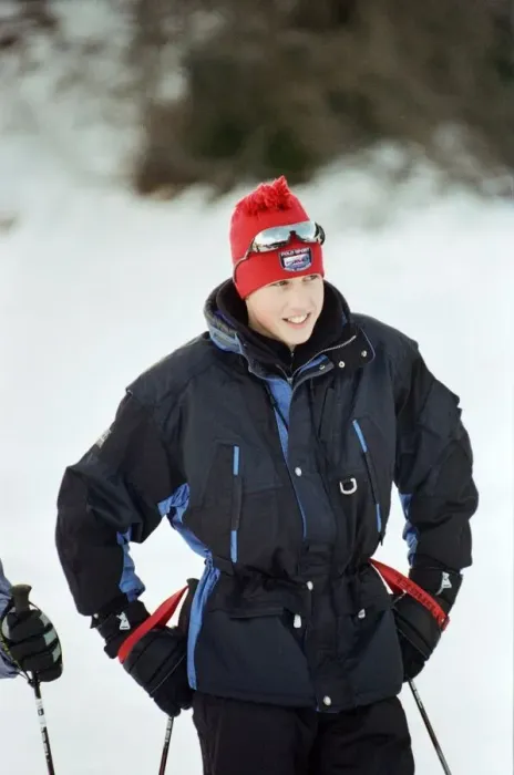 Framed Print : Prince William on the ski slopes of Klosters during an official photocall. January 1998 Framed Print : Prince William on the ski slopes of Klosters during an official photocall. January 1998