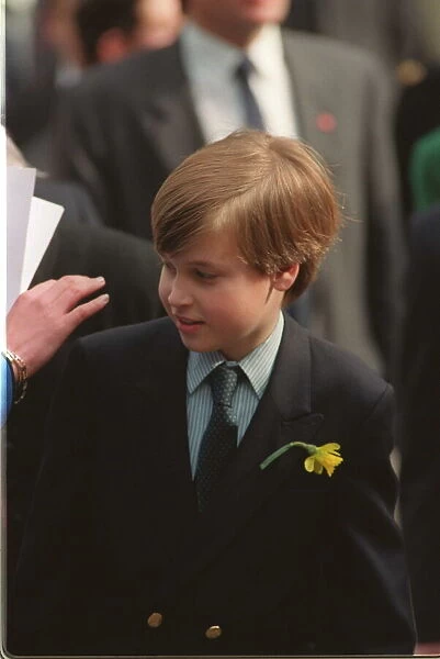 PRINCE WILLIAM OF WALES GLANCES OVER HIS SHOULDER - MARCH 1991