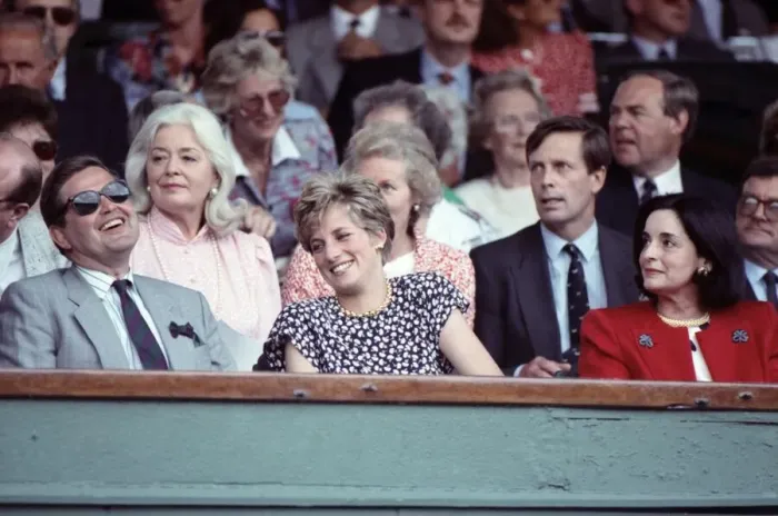 Framed Print : Princes Diana attends the Mens Singles Final between Michael Stich