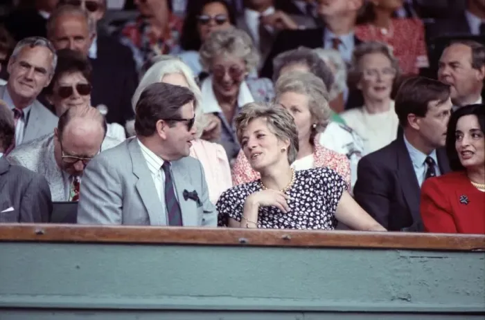 Framed Print : Princes Diana attends the Mens Singles Final between Michael Stich Framed Print : Princes Diana attends the Mens Singles Final between Michael Stich