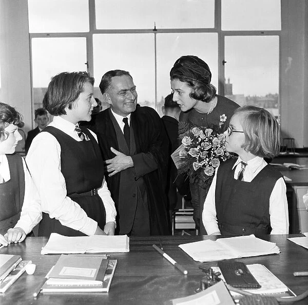 Princess Alexandra of Kent opens Millom School, Cumbria. 3rd November 1959