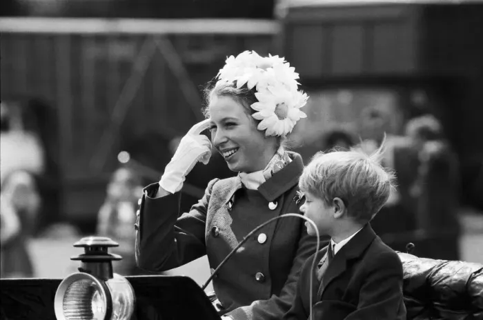 Framed Print : Princess Anne accompanied by Prince Edward driving a French Chaise June 1969