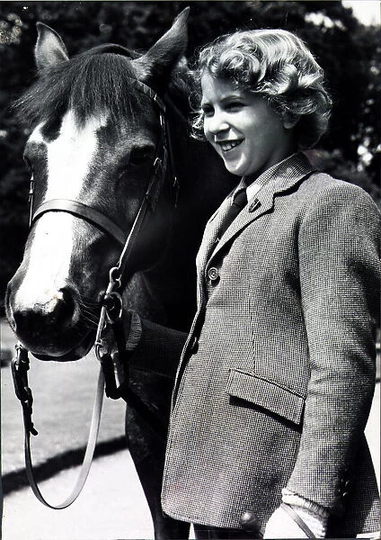 PRINCESS ANNE AGED NINE WITH HER PONY GREENSLEEVES Picture taken circa 1st