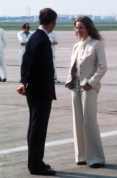 Framed Print : Princess Anne with her brother Prince Charles the Prince of Wales at London Heathrow
