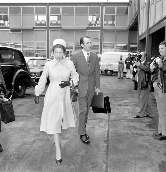 Princess Anne and Captain Mark Phillips leaving Heathrow airport today for Washington