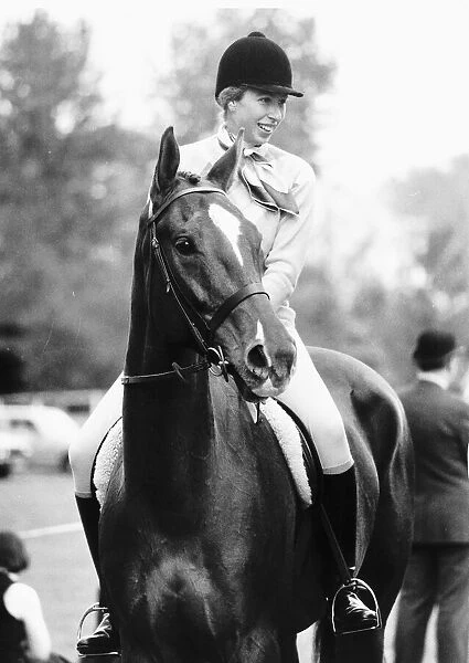 Princess Anne daughter of Queen Elizabeth British Monarch sitting on horse for the first