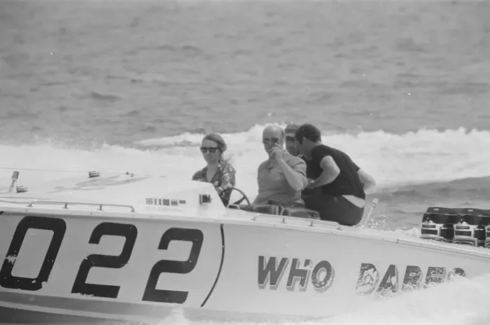 Framed Print : Princess Anne driving a speed boat called Who Dares around Monte Carlo Bay alongside Framed Print : Princess Anne driving a speed boat called Who Dares around Monte Carlo Bay alongside