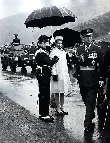 Princess Anne with the her father Prince Philip, Duke of Edinburgh at Holyrood Park in