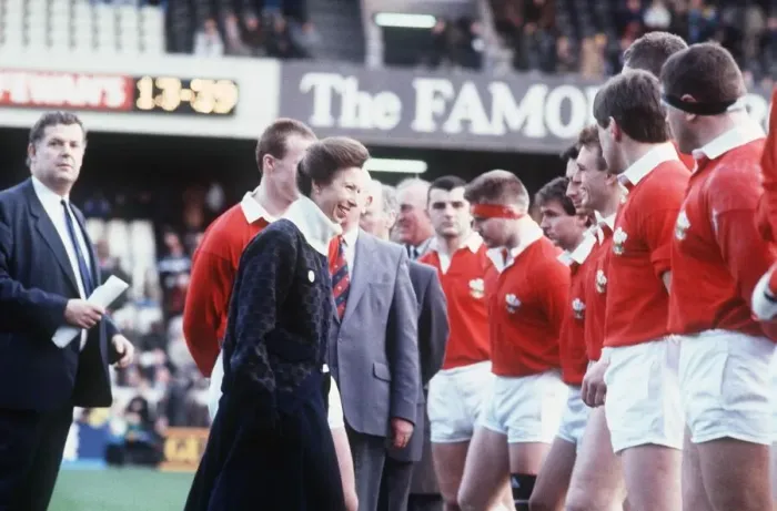 Framed Print : Princess Anne meets rugby players at Scotland v Wales January 1989 Framed Print : Princess Anne meets rugby players at Scotland v Wales January 1989