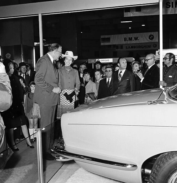 Princess Anne opens the British International Motor Show at Earls Court, London