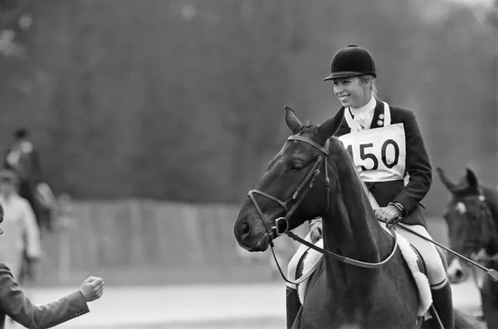 Framed Print : Princess Anne, The Princess Royal, competing in a showjumping event t Windsor Great Park