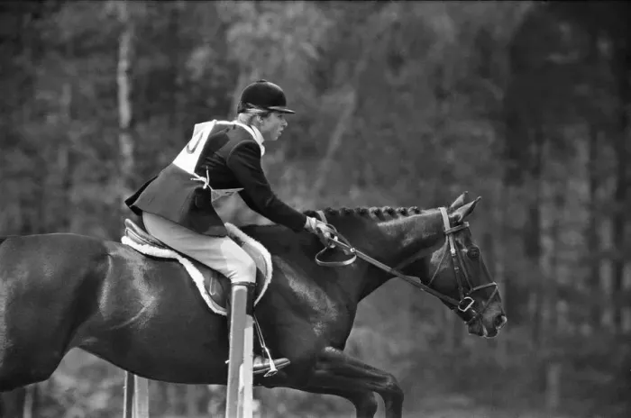 Framed Print : Princess Anne, The Princess Royal, competing in a showjumping event t Windsor Great Park