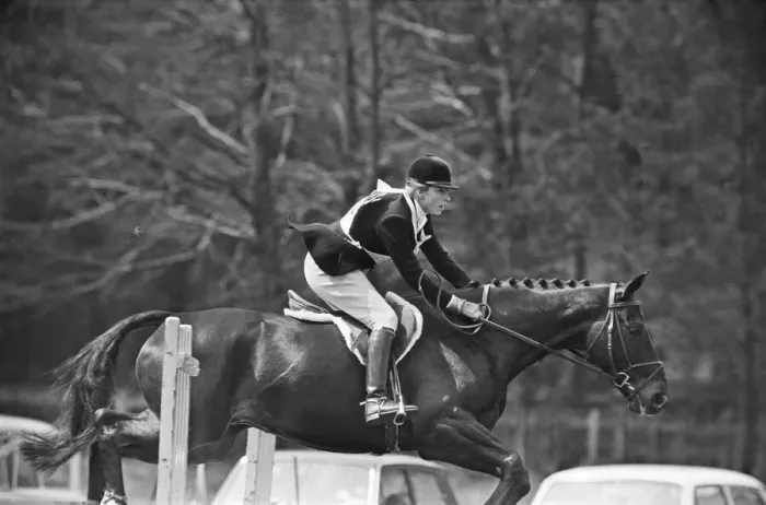 Framed Print : Princess Anne, The Princess Royal, competing in a showjumping event t Windsor Great Park