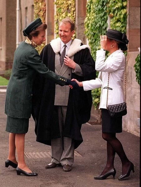 PRINCESS ANNE PRINCESS ROYAL IS INTRODUCED TO THE WIFE OF BRIAN RAINE HEADMASTER OF QUEEN