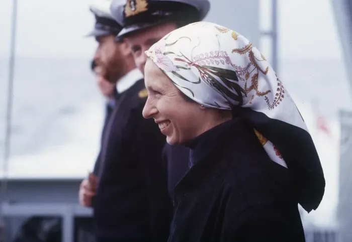 Framed Print : Princess Anne the Princess Royal on visit to HMS Spey minesweeper June 1987