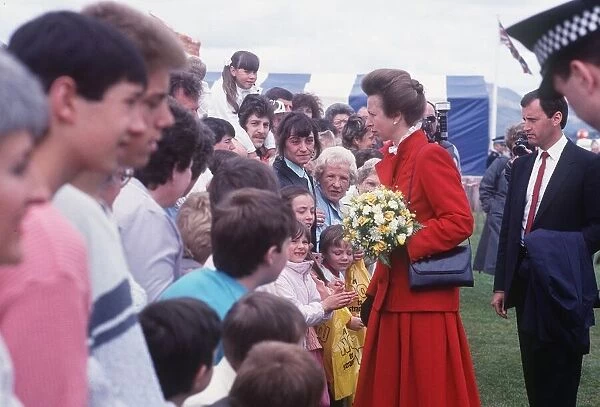 Princess Anne the Princess Royal on walkabout in Greenock Scotland May 1987