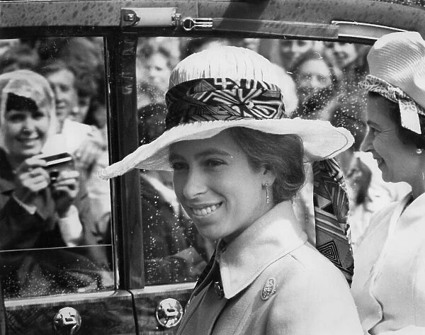 Princess Anne and Queen Elizabeth II visit Dartmouth. 1972