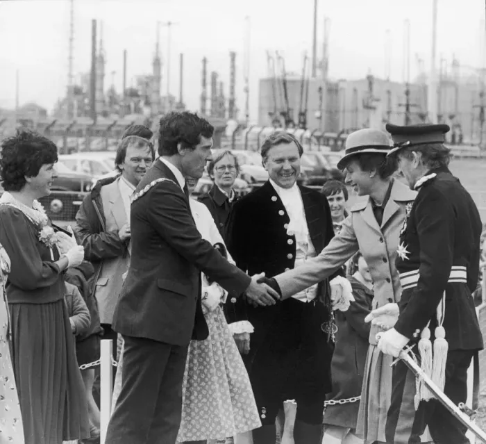 Framed Print : Princess Anne seen here at the official opening of the new facilities at the Tees Dock Framed Print : Princess Anne seen here at the official opening of the new facilities at the Tees Dock