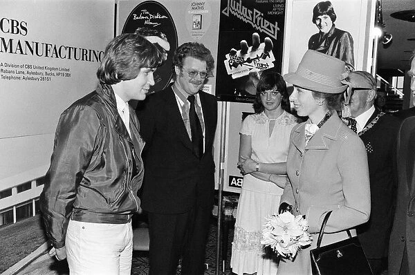 Princess Anne visits Aylesbury, Buckinghamshire. The Princess meets Eurovision Song