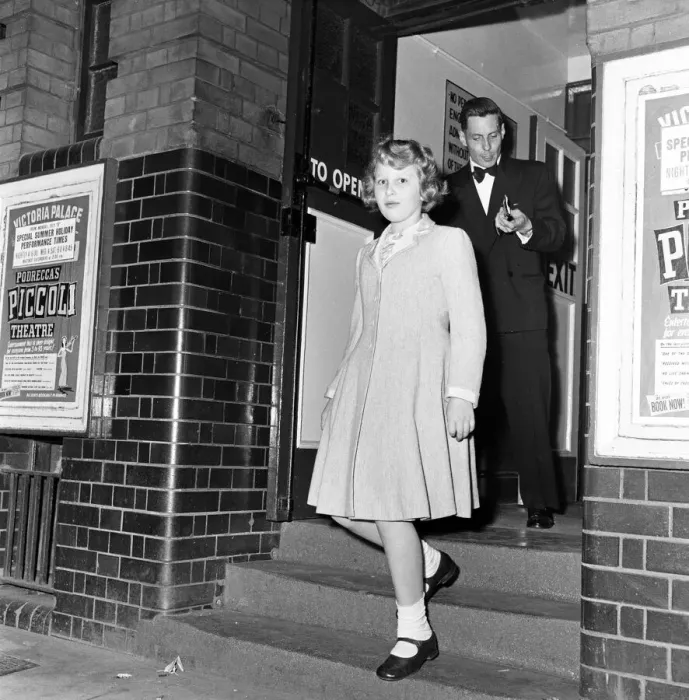 Framed Print : Princess Anne visits the Victoria Palace Theatre to see the show Podrecca