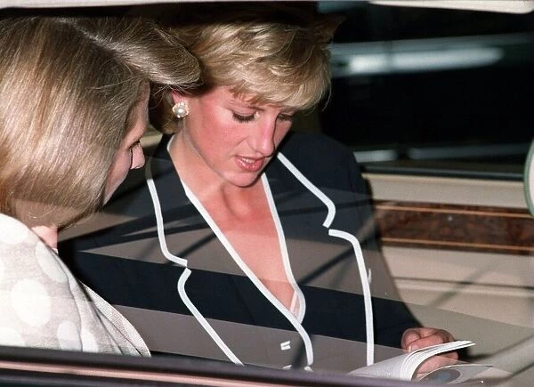 Princess Diana arrives at Heathrow Airport before jetting off the United States for a