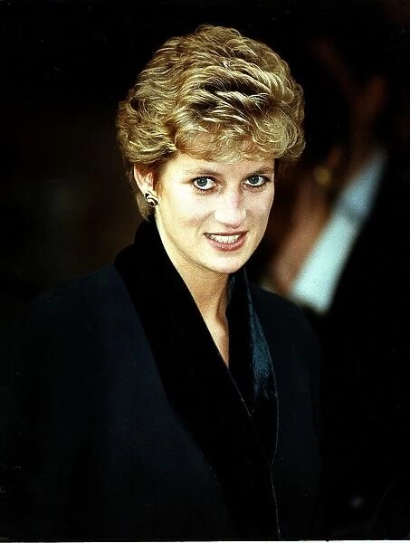 Princess Diana arrives for the relaunch of the Birthright charity at the Regent Hotel