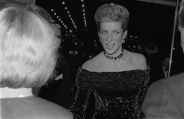 Princess Diana attending the Royal Film Premiere of 'The Last Emperor'in 1988