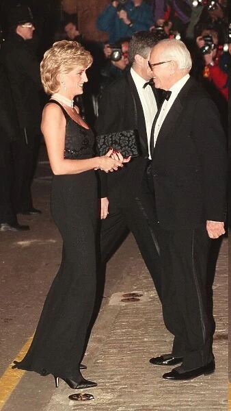Princess Diana attends a gala night in aid of the Cancer Research charity at Bridgewater