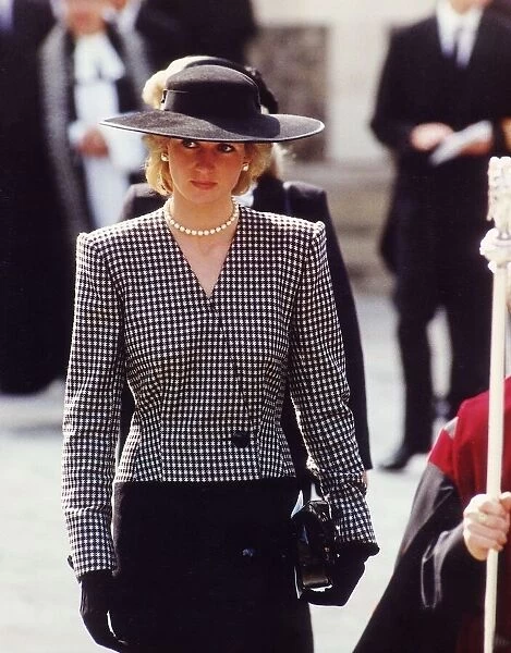 Princess Diana attends the Marchioness Memorial Service at Southwark Cathedral 18th