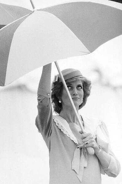 Princess Diana in Berkshire on a stormy day 26th June 1985