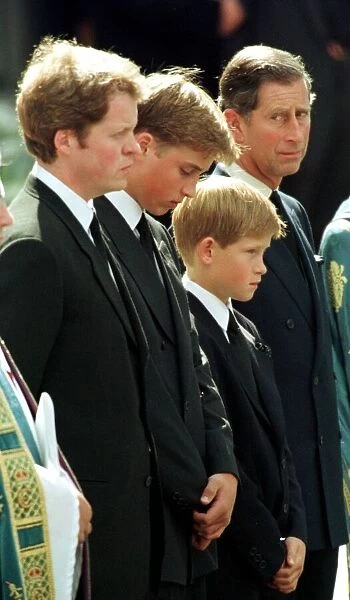 Princess Diana Funeral 6th September 1997. Earl Spencer Prince William