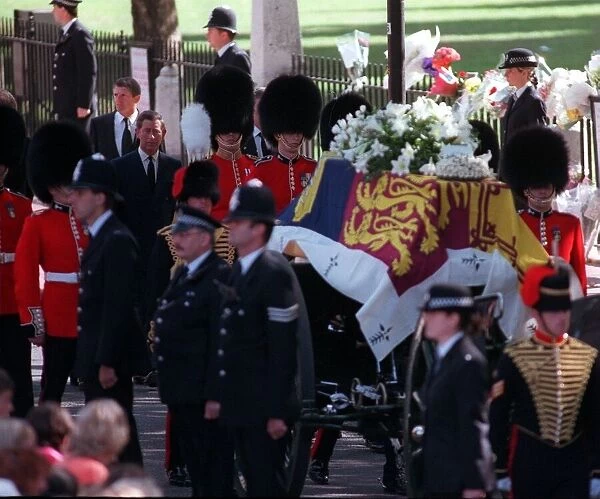 Princess Diana Funeral 6th September 1997. Prince Charles walking behind