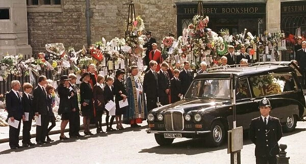 Princess Diana Funeral 6th September 1997. Members of the Spencer family