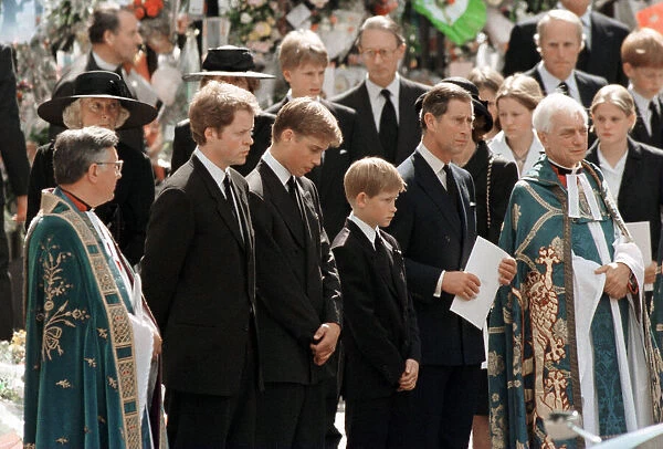 Princess Diana Funeral 6th September 1997. Prince Harry, Prince Charles