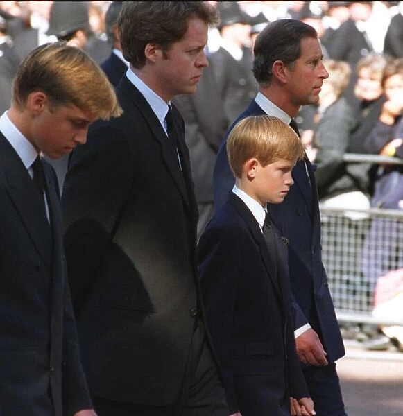 Princess Diana Funeral 6th September 1997. Prince William, Earl Spencer