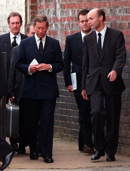 Princess Diana Funeral 6th September 1997. Prince Charles arrives at