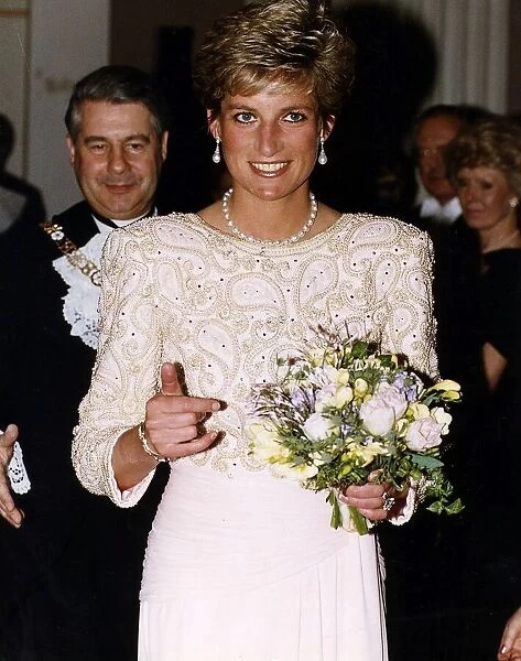 Princess Diana at the Help The Aged Banquet. Circa 1993