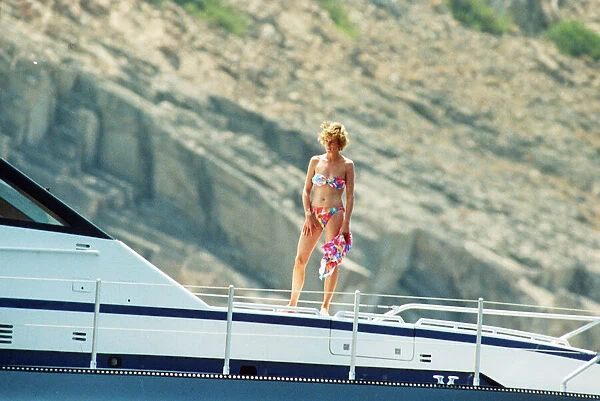 Princess Diana on holiday with her family on board Fortuna