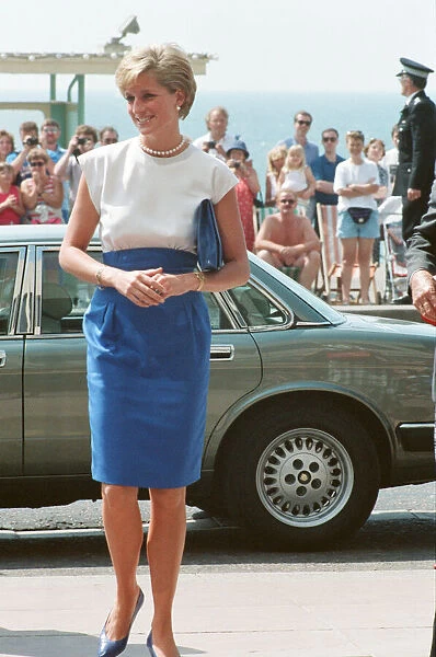 Princess Diana, HRH The Princess of Wales, visits Brighton in East Sussex