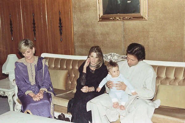 Princess Diana with Imran and Jemima Khan in Lahore, Pakistan. 23th May 1997