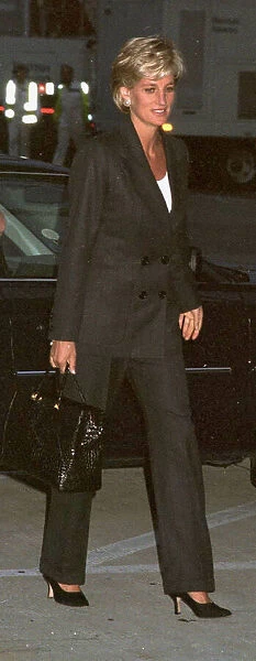 Princess Diana leaving Heathrow Airport for New York, en route to Washington for