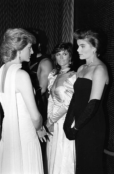 Princess Diana meets actress Margot Kidder and the other stars of the film Superman IV