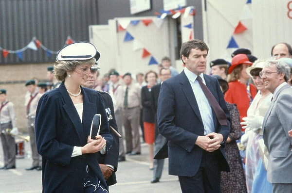 Princess Diana meets and greets the people of Atherstone, Warwickshire